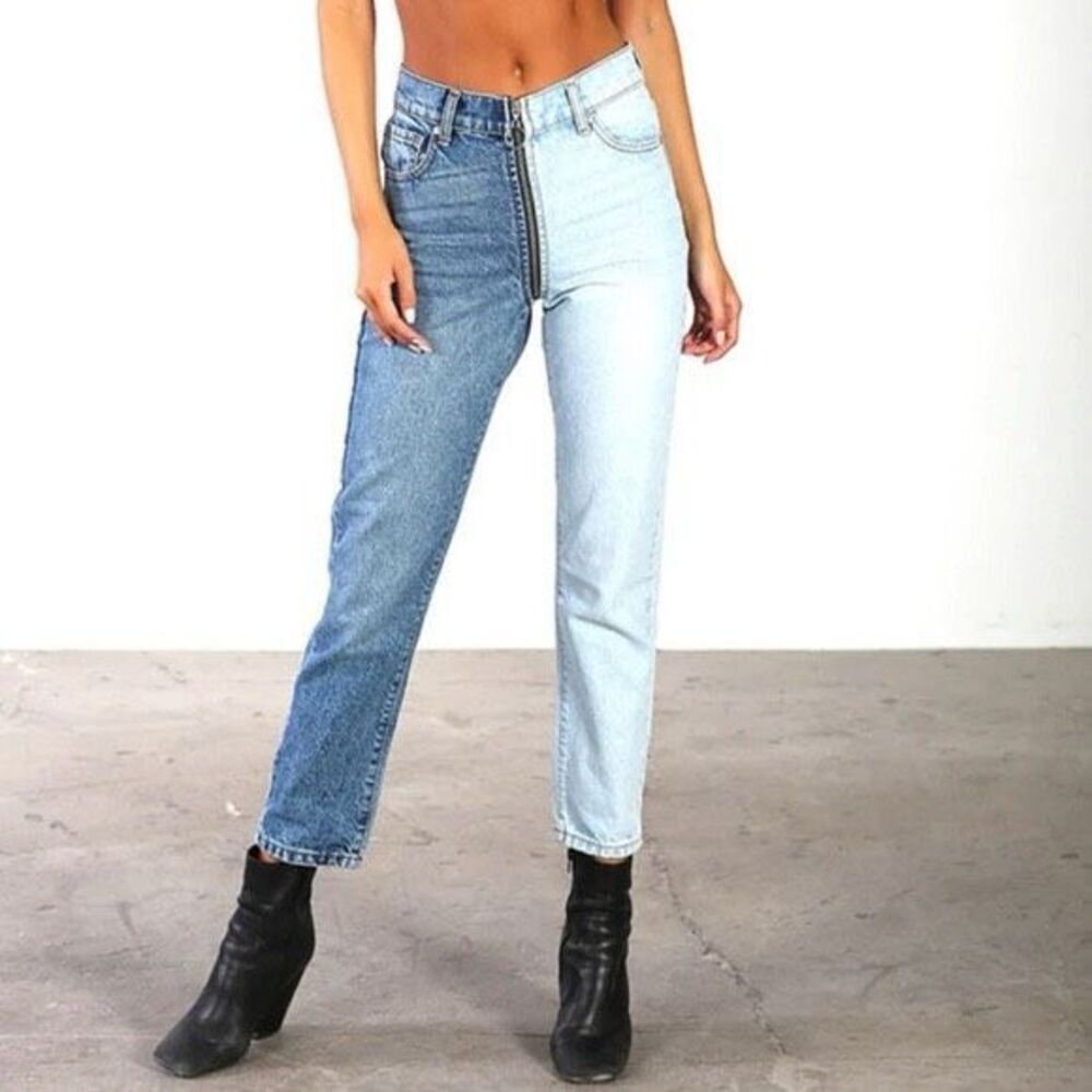 Revice Yin Yang Tokyo Wash Crops Full Zip 2 Toned Jeans Size 26